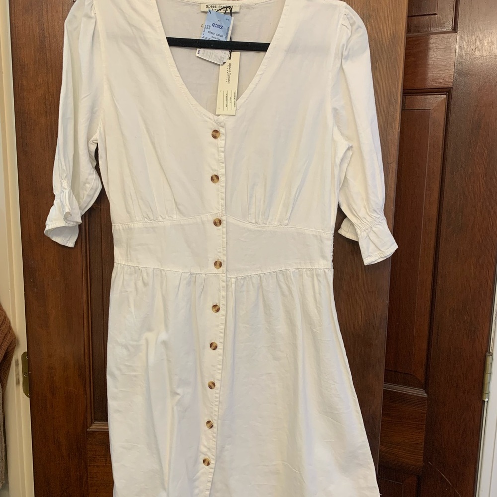 White button down dress